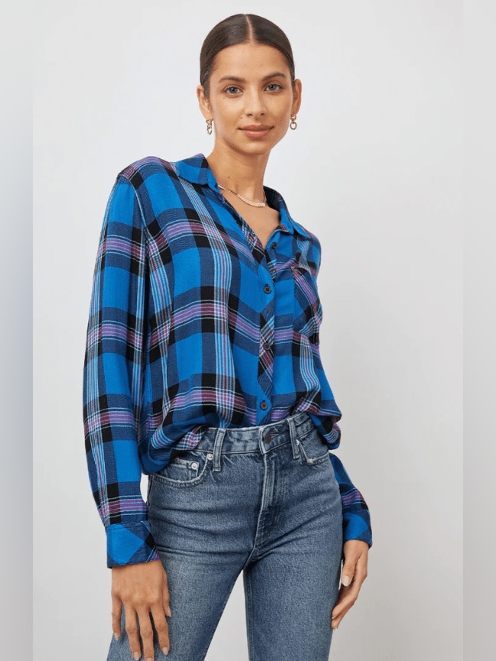 RAILS | Hunter Button Up Shirt - Cobalt Magenta